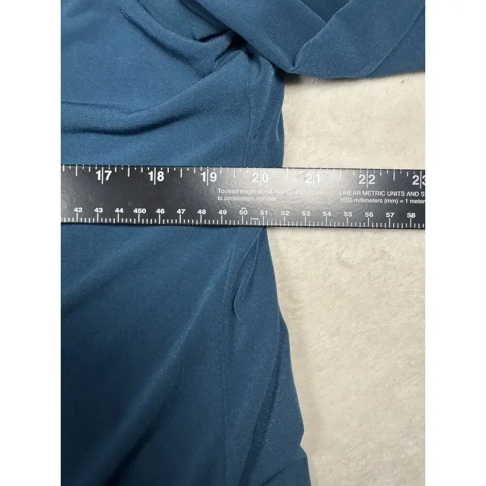 Michael Michael Kors Women’s XL Blue Mock Neck Long Sleeve Button Top